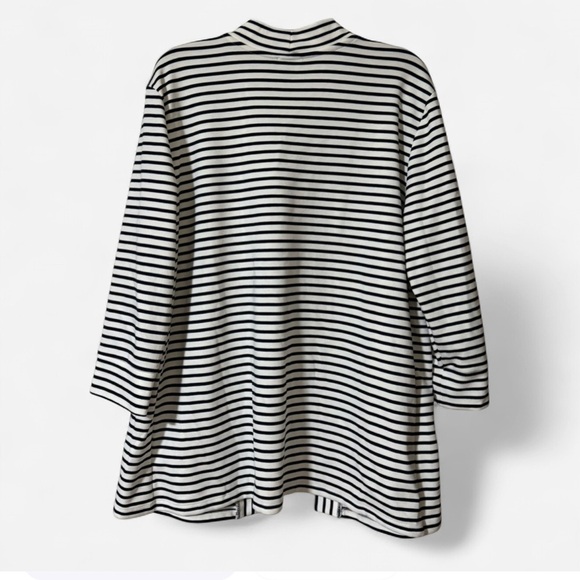Jones New York Black and White Striped Cardigan - Picture 4 of 7